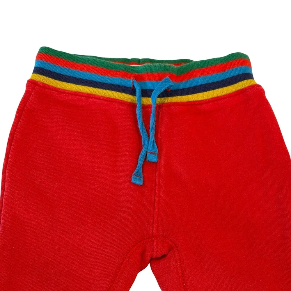 Mini Boden Baby Rainbow Rib Star Joggers Size 9-12mo 80cm Rockabilly Red Pants